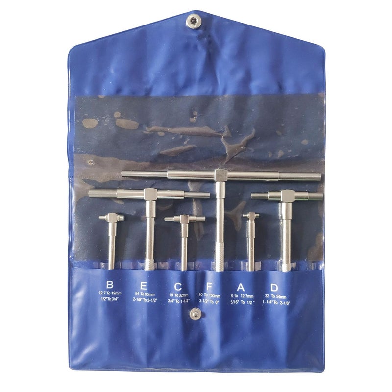 JENSWILL Hole Gauge Set 6 Pcs Telescoping Gage Set, 5/16" - 6" Range, T-Bore Hole Gauges w/Pouch, High Precision Telescopic Bore Gauge T-Gage Set (5/16" to 6") - Image 3